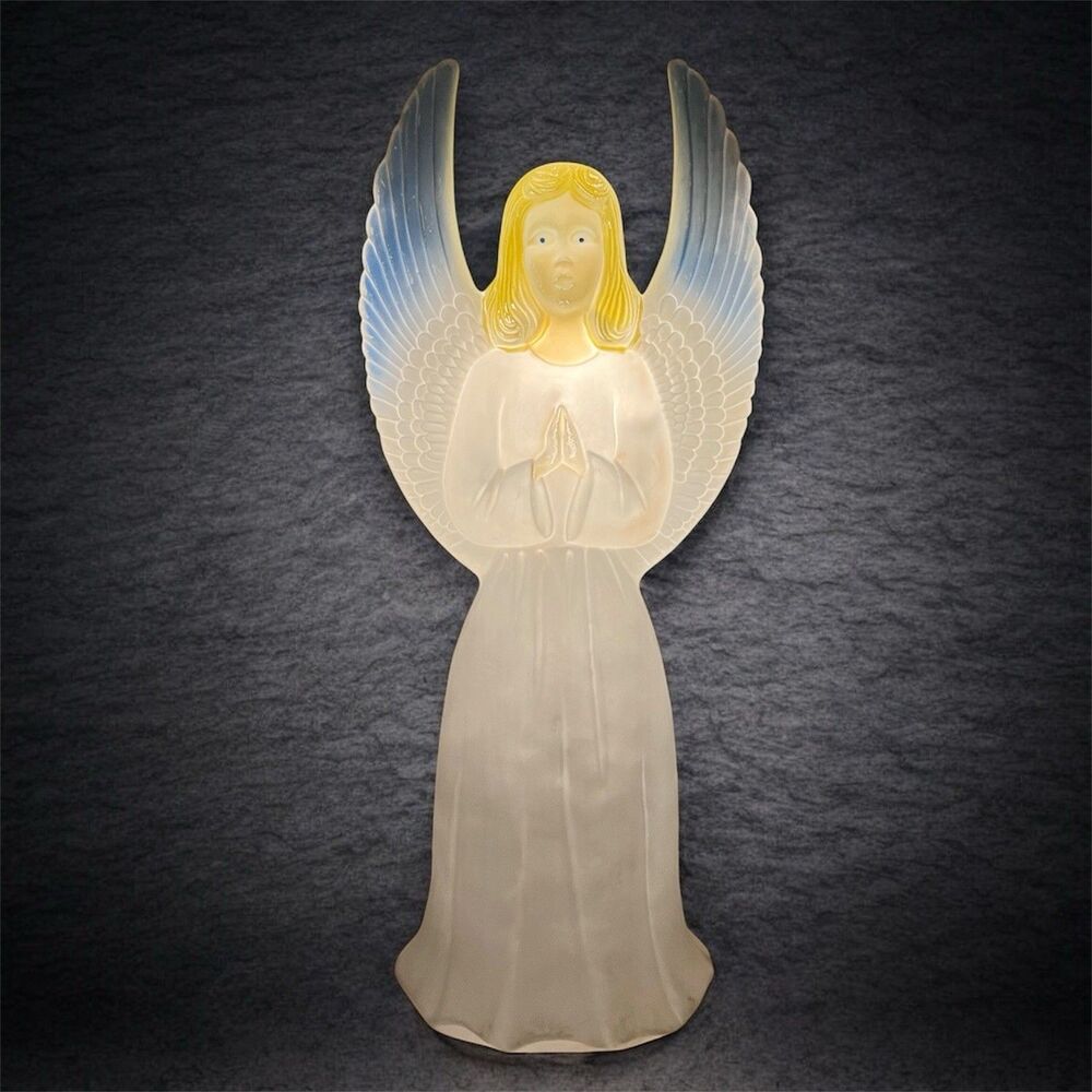 VTG Angel Blow Mold 30" Nativity Christmas 1988 Union Products Blue Wings w/Cord